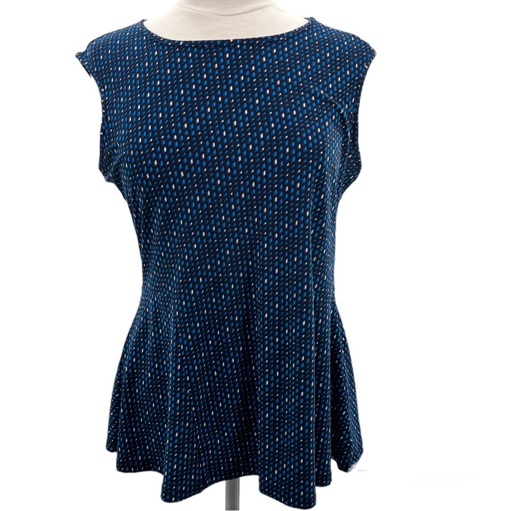 Roz and Ali Sleeveless Top Peplum Tank Silky Soft Small